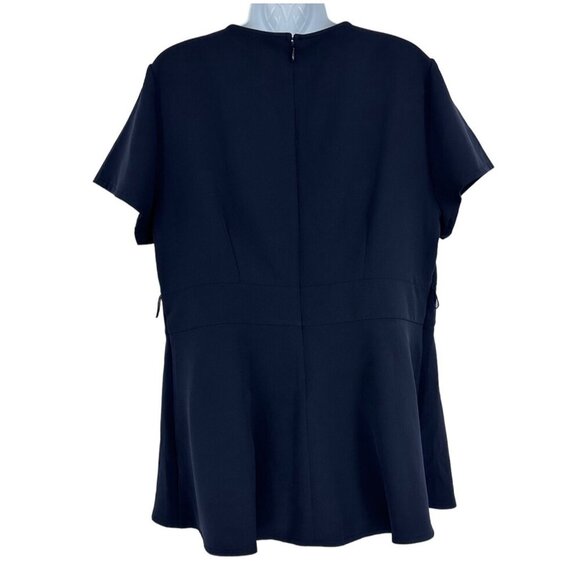 Lane Bryant Flare Sleeve Black Scoop-Neck Fit & Flare Blouse Size 14 - Picture 4 of 9